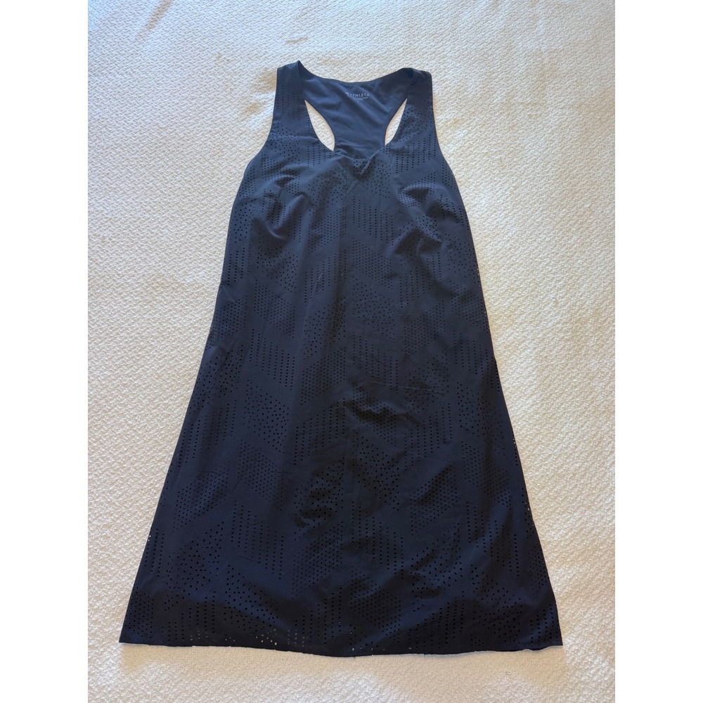 Athleta Black Laser Cut Perforated Racerback Cover Up Dress Small